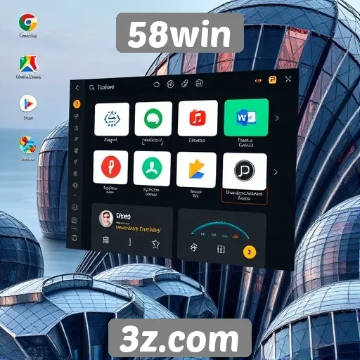 Interface do 58win é otimizada para melhor experiência